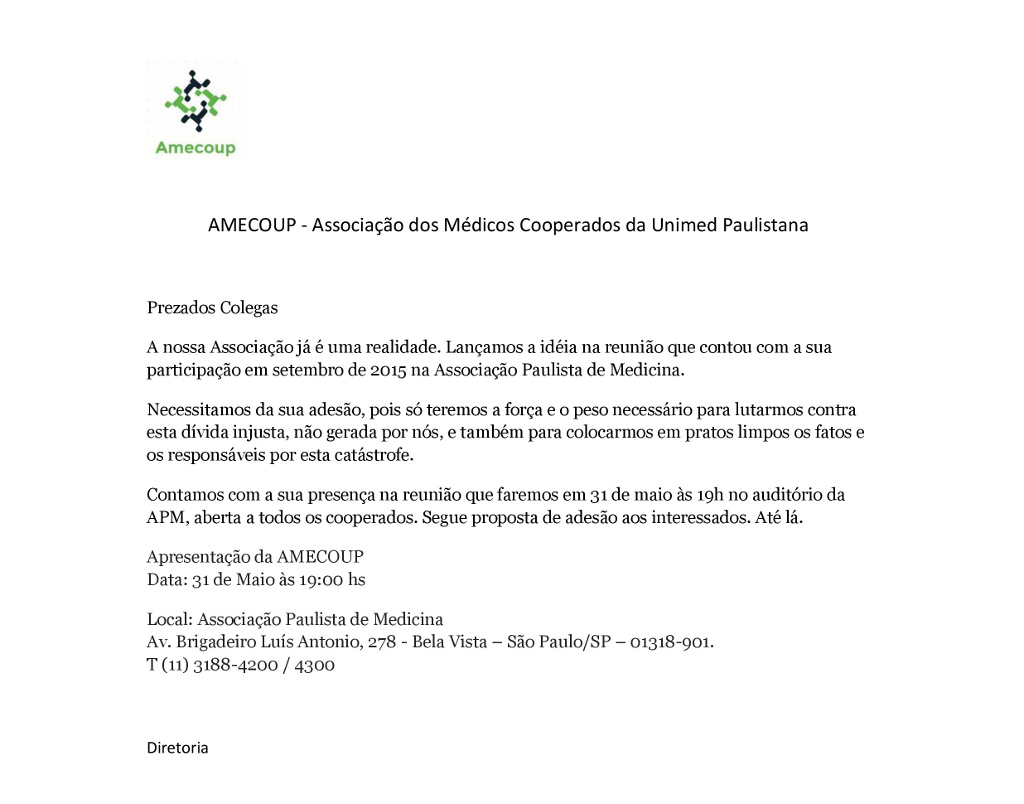 Evento – Apresentação Amecoup