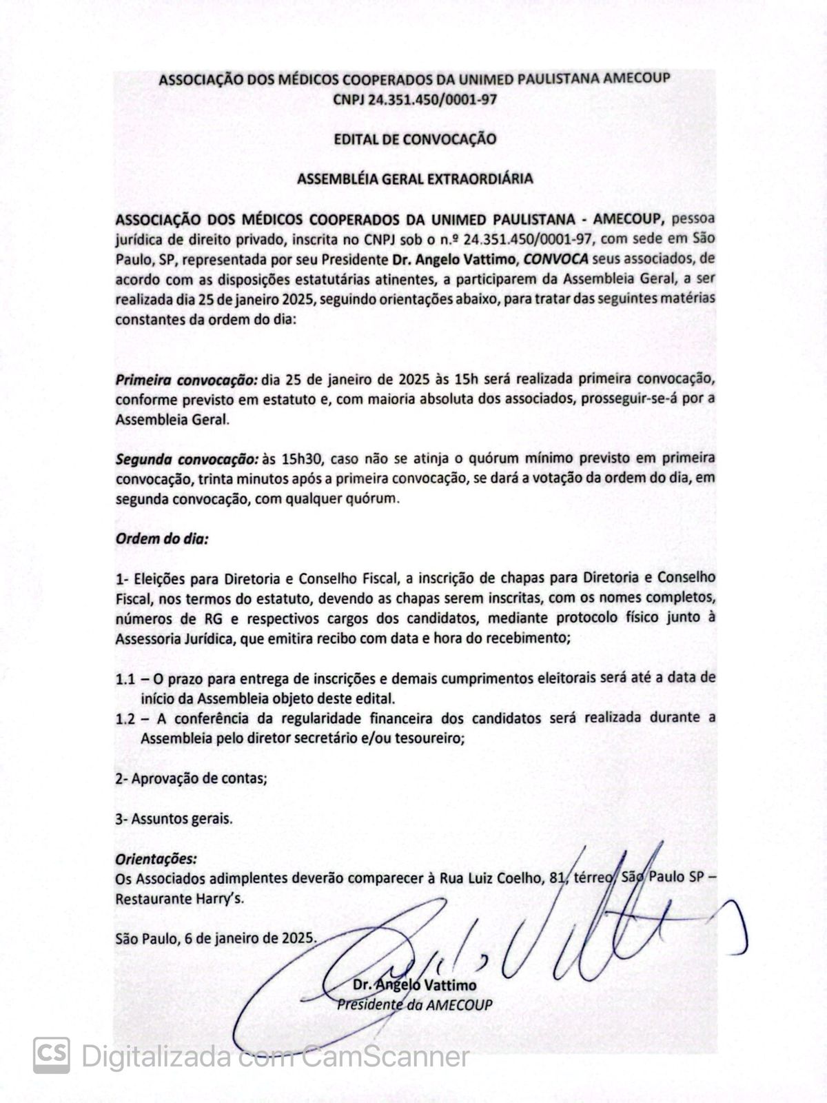 Assembleia Geral Extraordinária