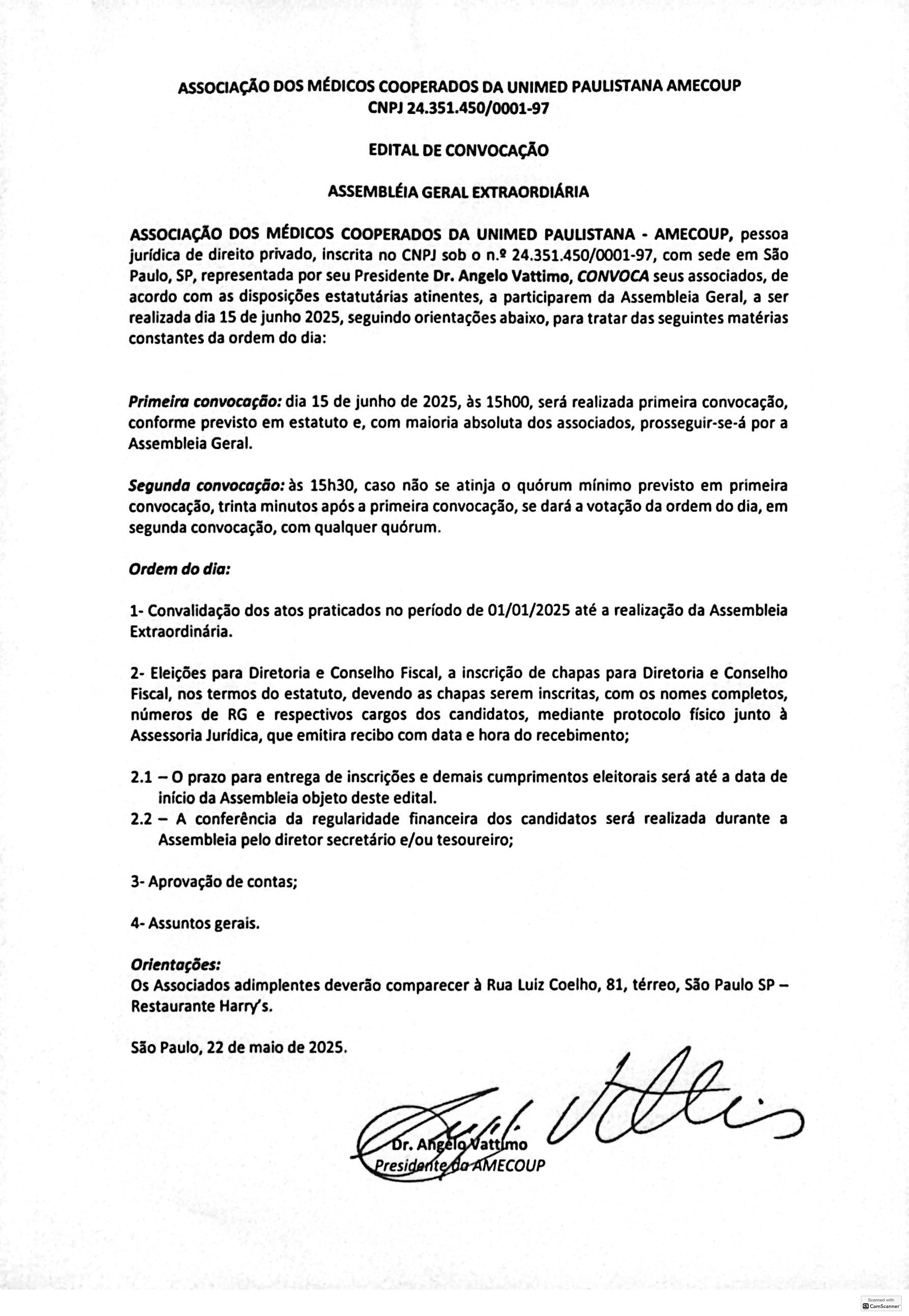 Assembléia Geral Extraordinária